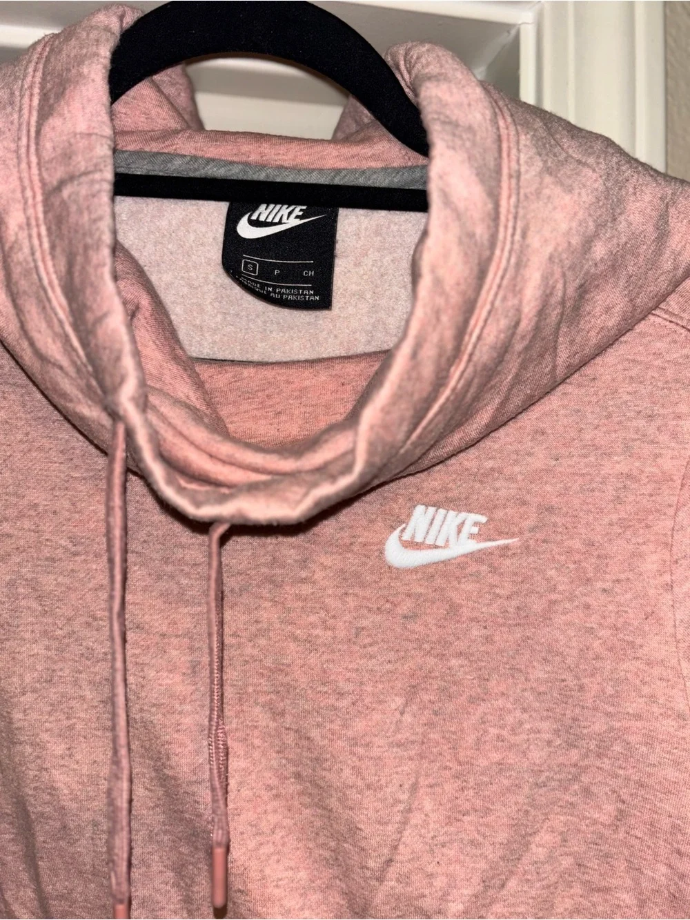 Soft Nike Light Pink Hoodie with White Swoosh Size Small Womens
